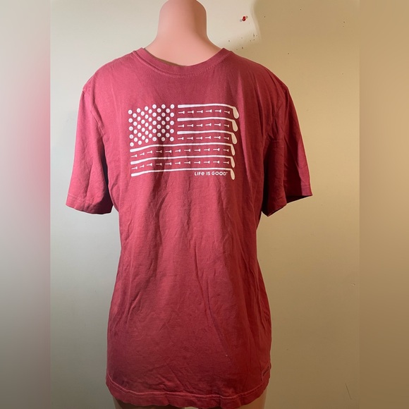 Life Is Good Tops - Life Is‎ Good Women's Medium Golf Flag Short sleeve T-shirt Coral/Pink salmon